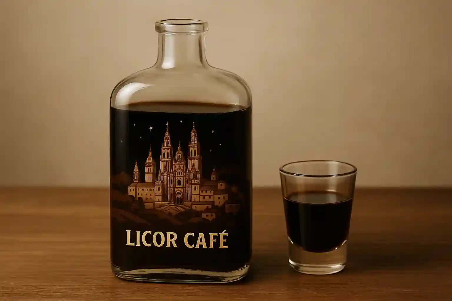 Licor café con vaso